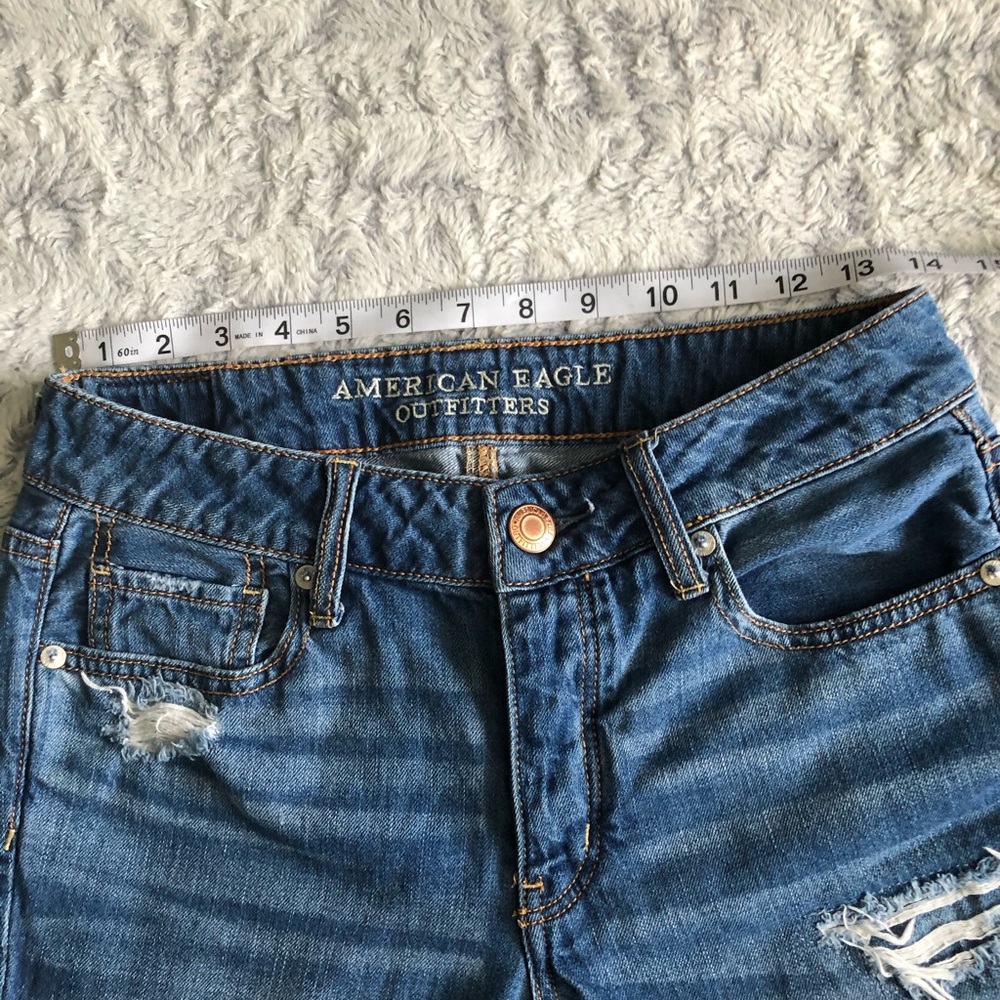 Ae Patchwork Tomgirl Button Fly Distressed Jeans - image 3